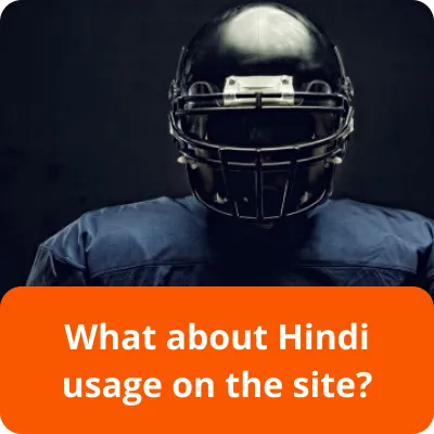 Hindi usage on the site mostbet